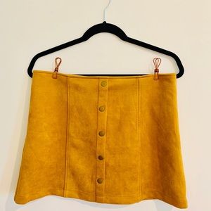 Faux Suede Camel Skirt